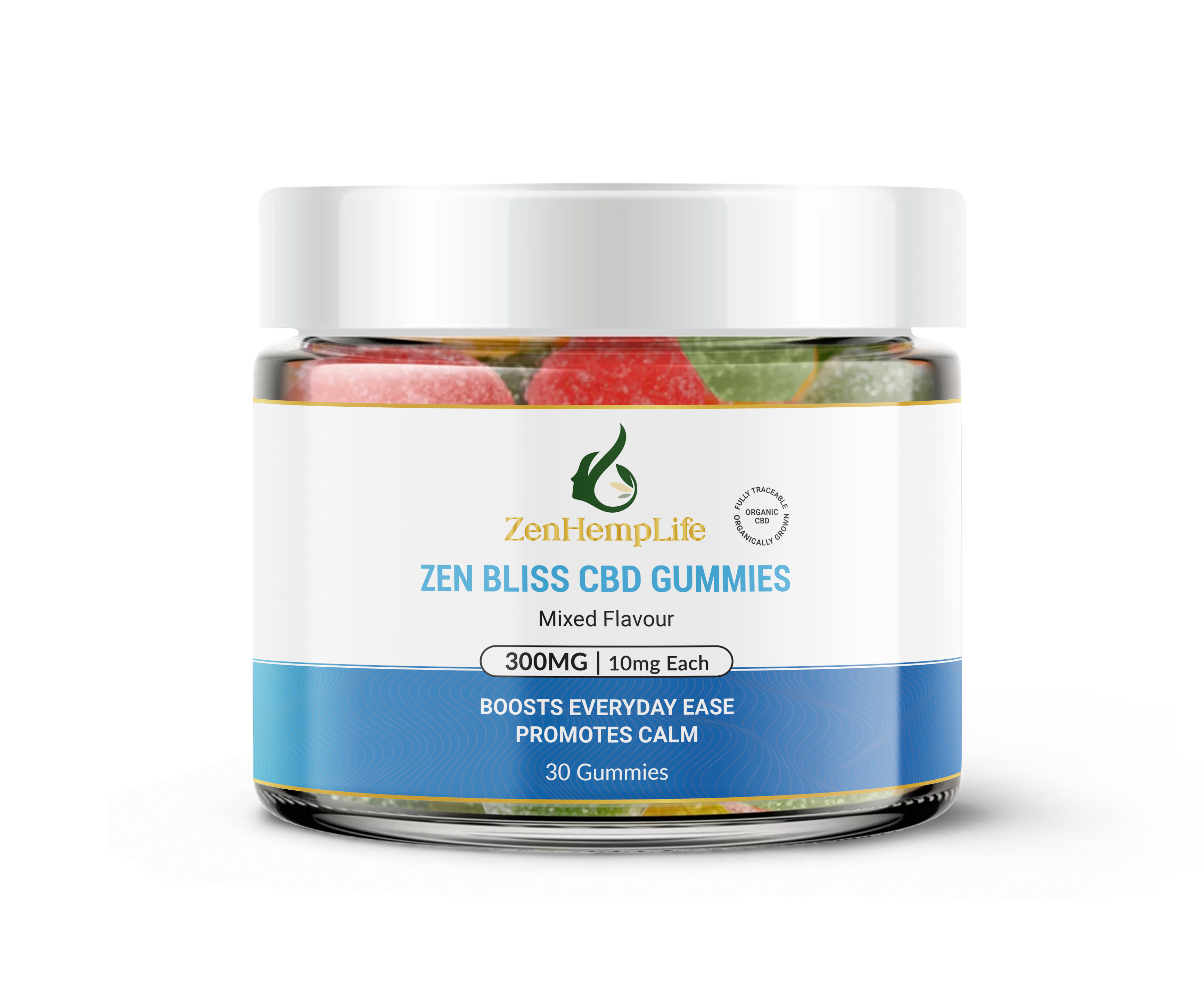 Zen Bliss CBD Gummies 300mg – Vegan & THC-Free – ZenHempLife