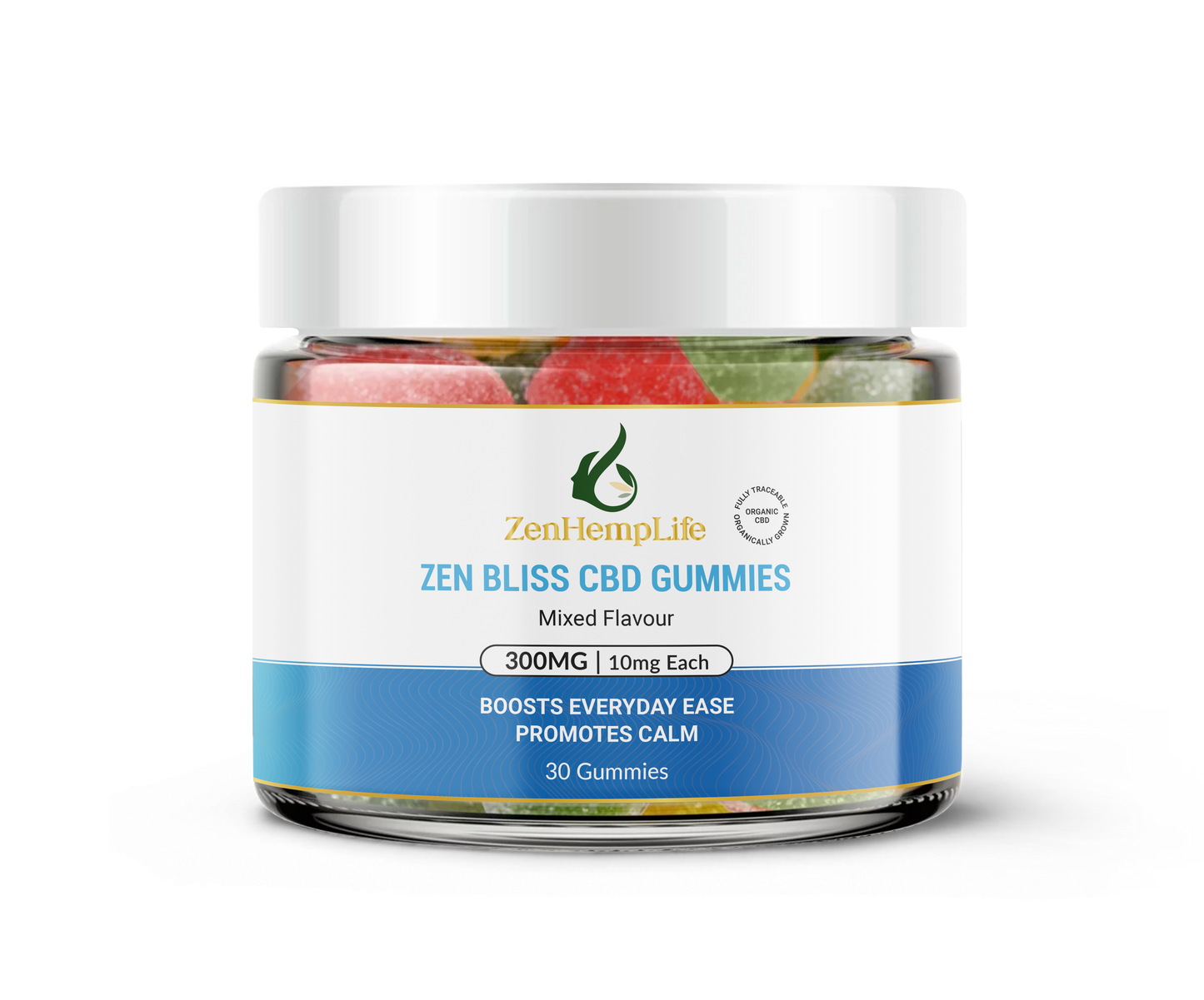 Zen Bliss CBD Gummies 300mg – Vegan & THC-Free