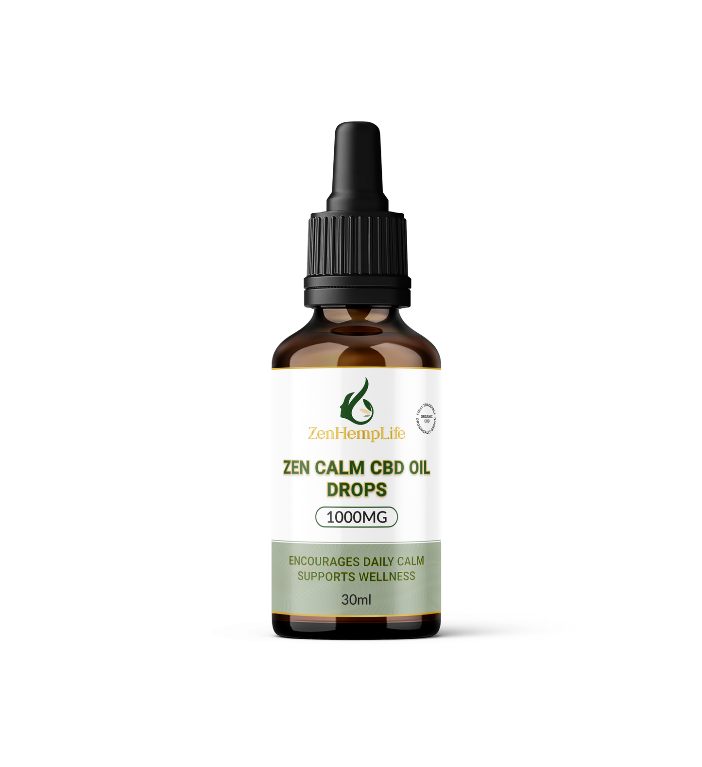 CBDオイル - Isolate, 6.7%（1000mg）/ 15ml  3個 Zen Calm CBD Isolate Drops 1000mg – THC-Free – ZenHempLife
